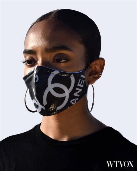 black mask chanel|Chanel face mask online.